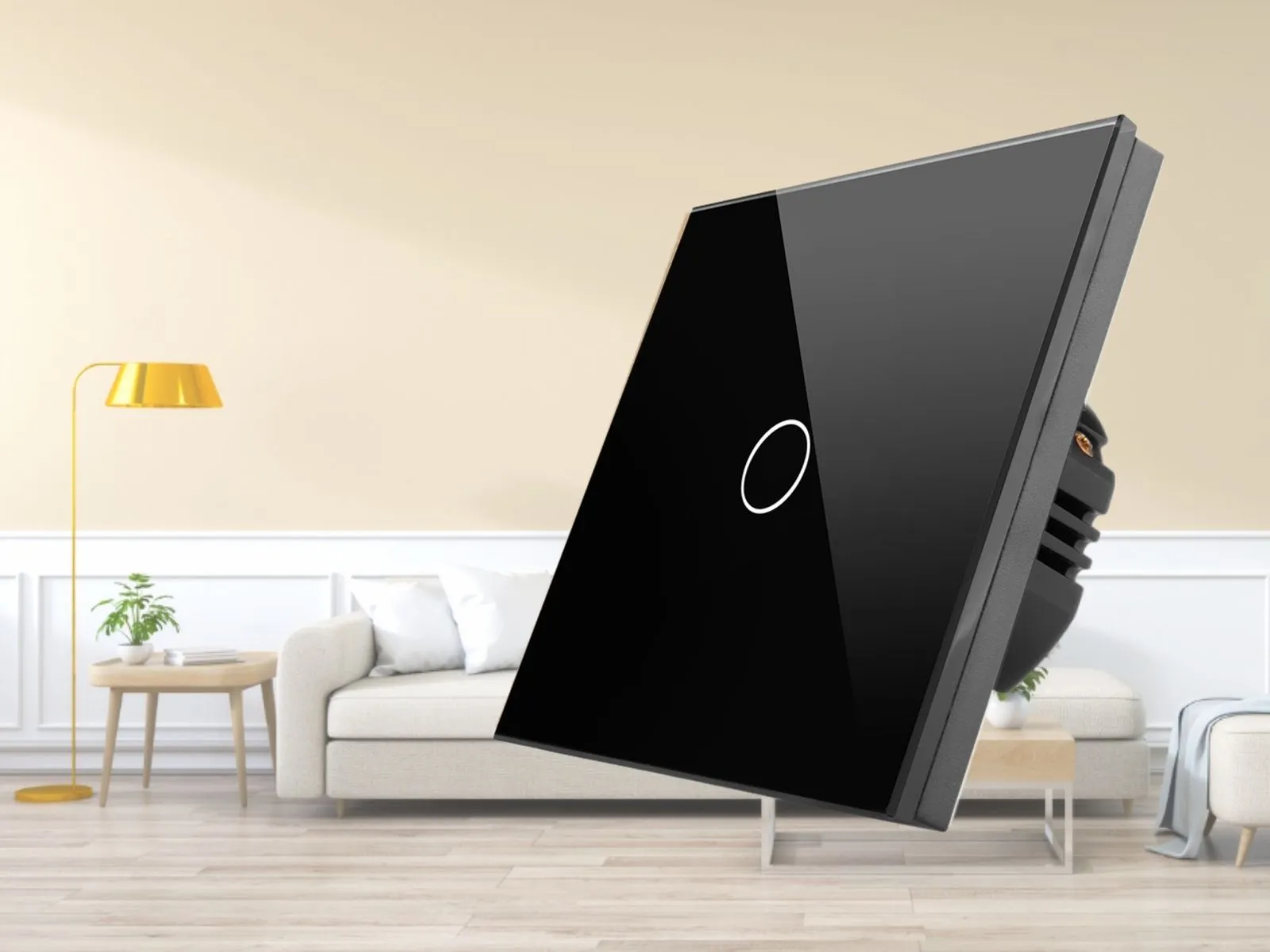 Skleněný dotykový vypínač ROON R-S301-W, bílý